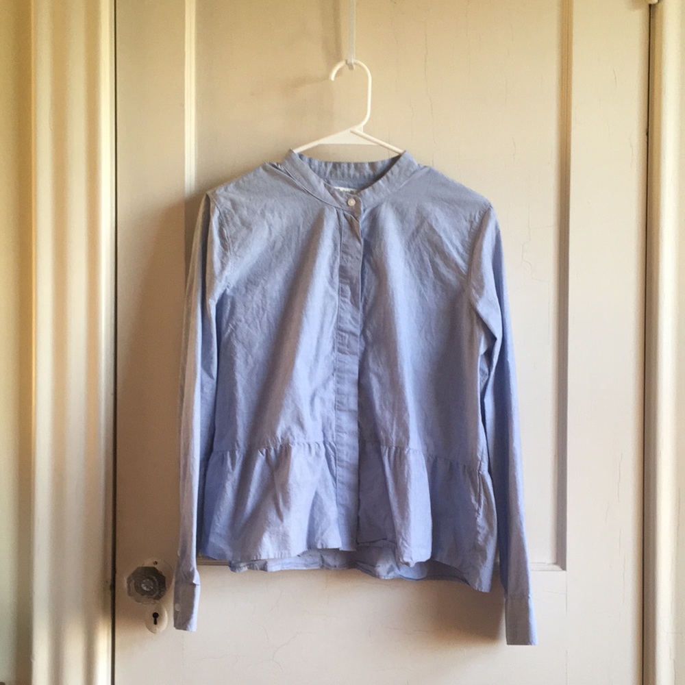 Madewell NWOT blue 100% cotton button down shirt L